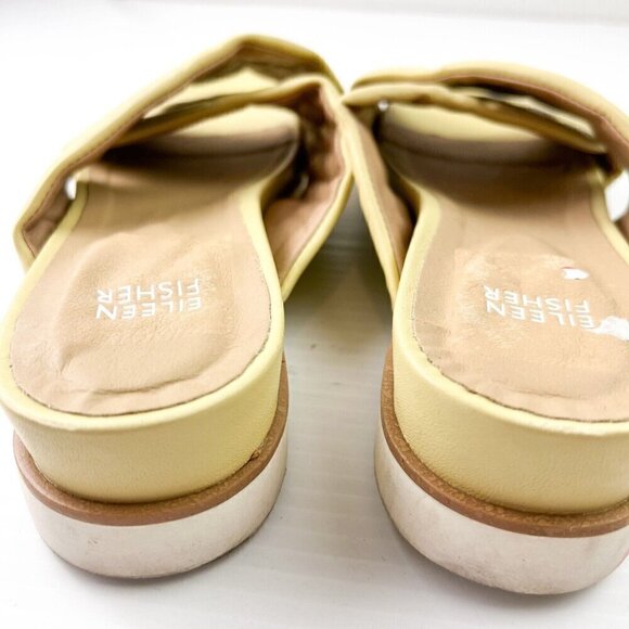 Eileen Fisher Kye Nappa Leather Sandals Womens Puffy Slide Butter Leather Size 9 - Picture 10 of 13